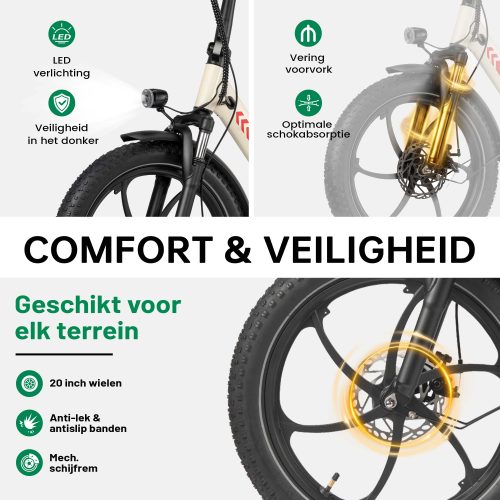Maxtron MULE - Elektrische Vouwfiets - 20 inch - 250W Motor - 48V 20Ah Accu - Wit